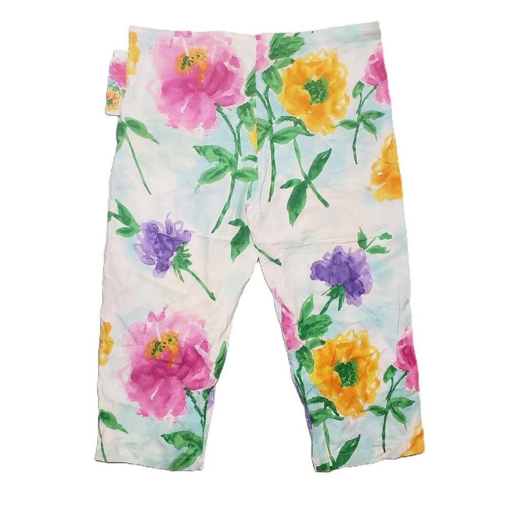 New! Vintage Jams World Skyflower Pants Women S‎ Floral Aloha Rayon Hawaiian NWT